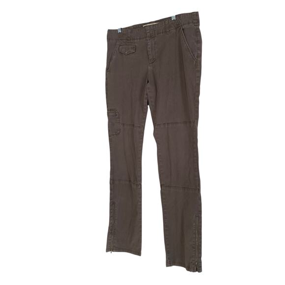 Anthropologie Daughters of Liberation Brown Zip Ankle Straight Cargo Pants Sz 34 - Picture 16 of 16